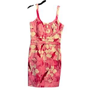 Calvin Klein Size 10 Sleeveless Dress Pink White Color Splash Party Dress Beach